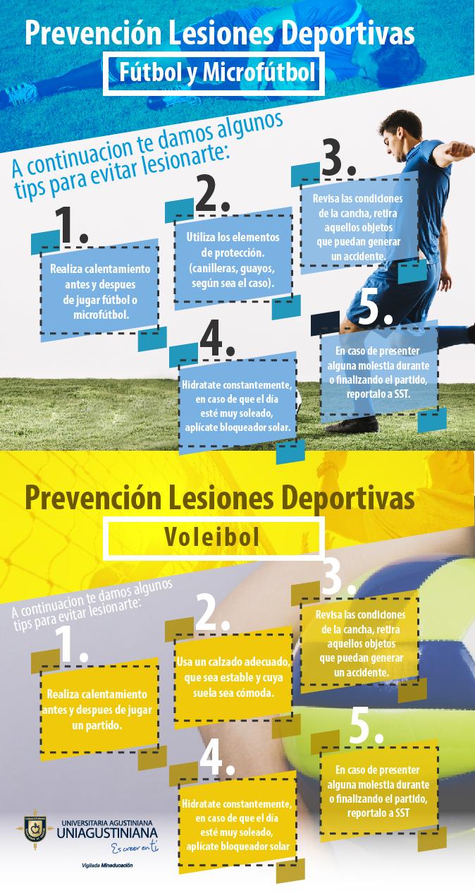 Cómo prevenir lesiones deportivas en prácticas de fútbol, microfútbol y voleibol