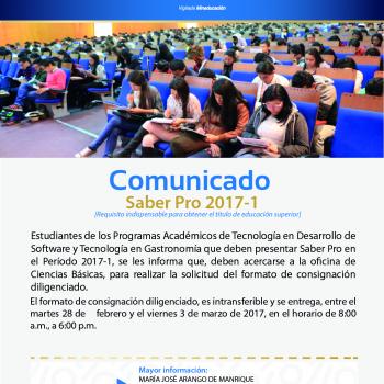 Comunicado Saber Pro 2017-1