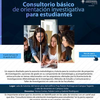 Consultorio básico de orientación investigativa para estudiantes Uniagustinianos