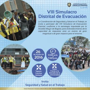 Participa del VIII Simulacro Distrital de Evacuación el 26 de octubre